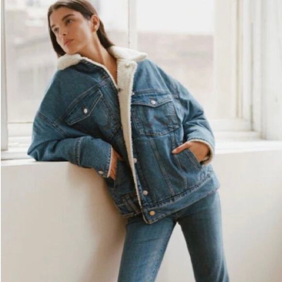 Lucky Brand Jackets & Blazers - Lucky Brand Sherpa Oversized Trucker Jacket XL Classic Minimalist  Boho Western